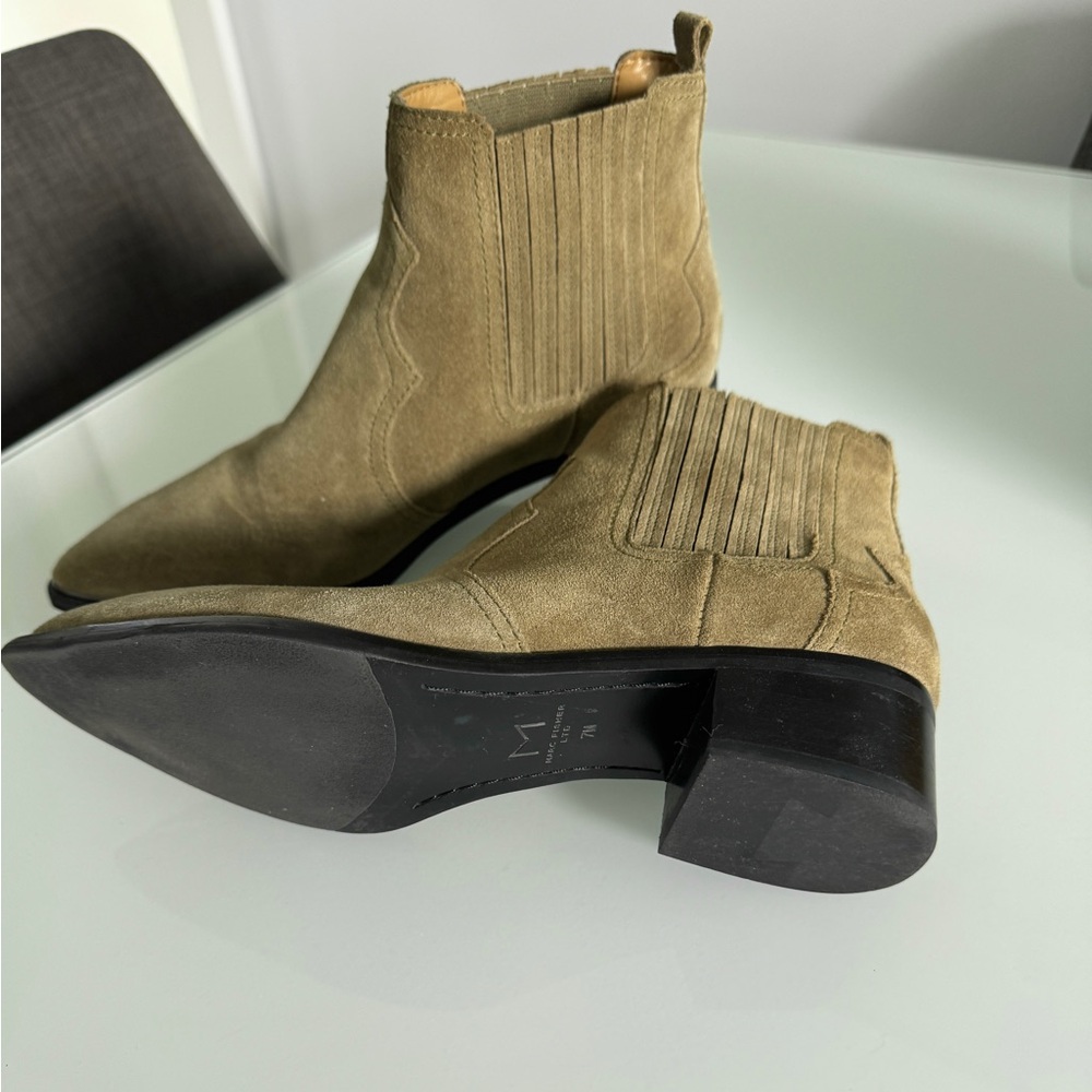 Marc Fisher Olive Green Suede Boots 7M